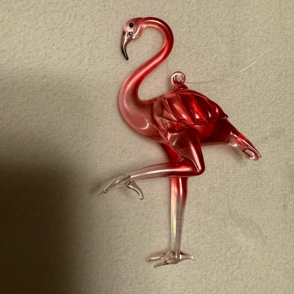 Vintage Pink Glass Flamingo 🦩 Ornament